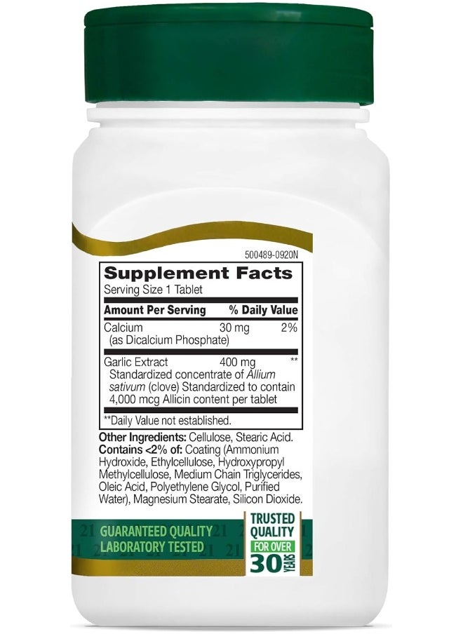 Garlic (Odorless) Tablets 60 Count