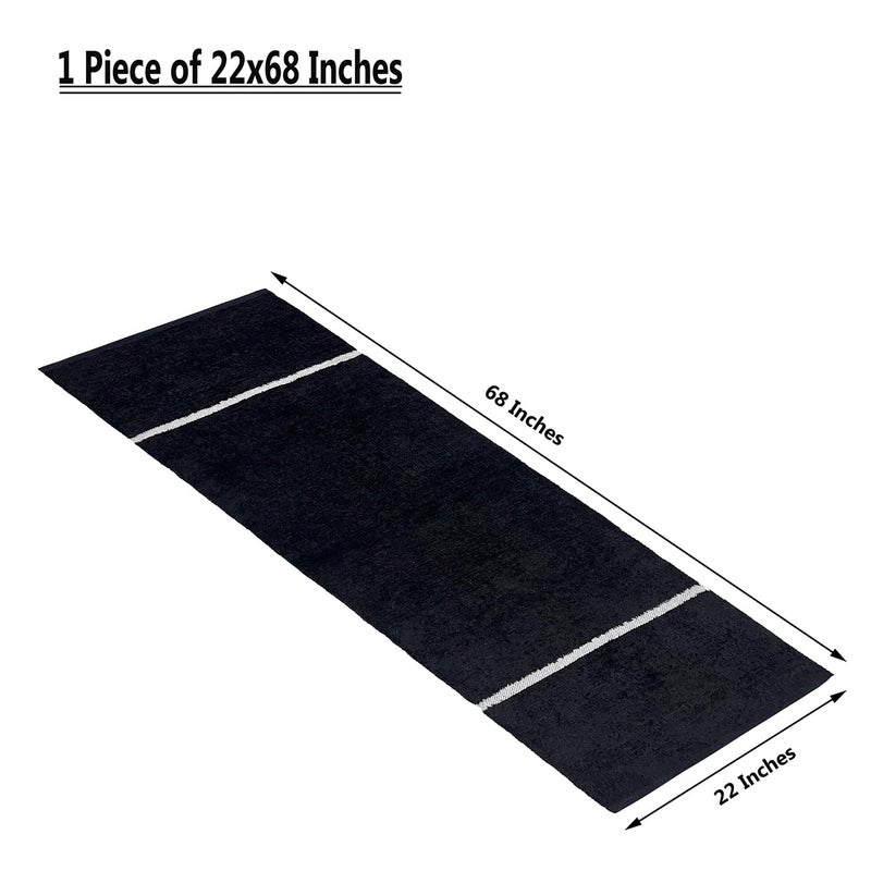 STONEMUNK Modernised & Reversible 100% Cotton Carpet Runner Winter Foot Protector for Bedrooms, Kitchen, Guestrooms (22x68 Inch, Black Solid) - Image 2