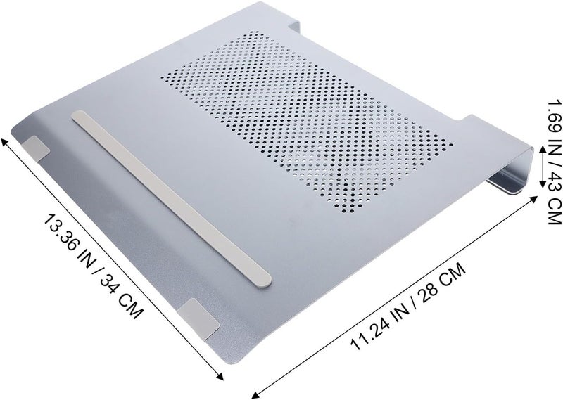 Aluminum Alloy Laptop Cooler Stand with Cooling Fan, Gaming Laptop Cooling Pad for Desk Use, Gray Notebook Cooler Support for Overheating Prevention - Image 2
