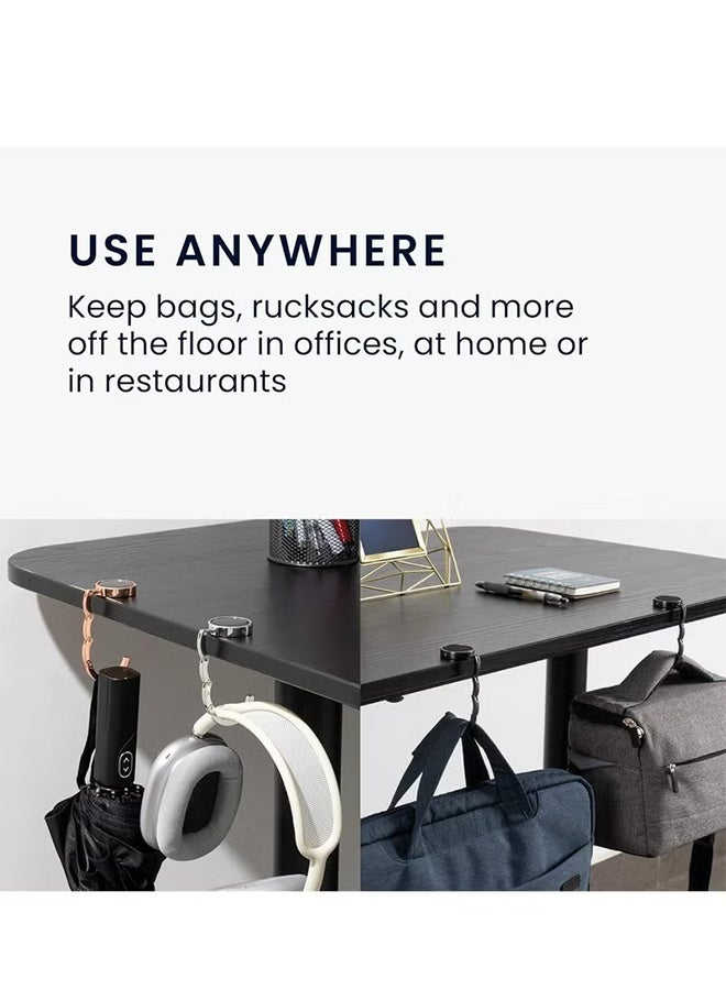 YJ Set of 2 Portable Folding Tote Wallet Hook - For Restaurant - Protect Bag. argent - Image 5