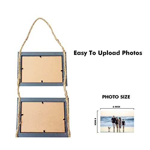 PAPER PLANE DESIGN 5x7 Collage Hanging Picture Frames Hanging Frames With Rope, 5 Frames (E) - Image 5