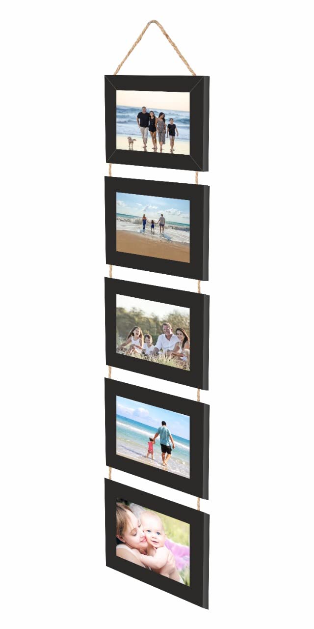 PAPER PLANE DESIGN 5x7 Collage Hanging Picture Frames Hanging Frames With Rope, 5 Frames (E) - Image 4