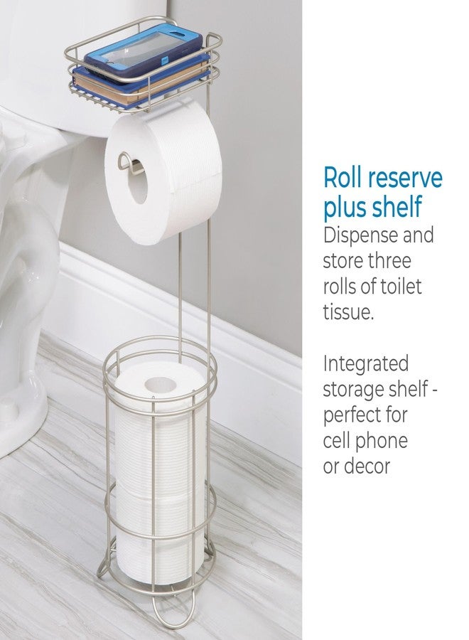 InterDesign iDesign Weston Stand with Shelf, Satin Toilet Paper Holder - Image 3