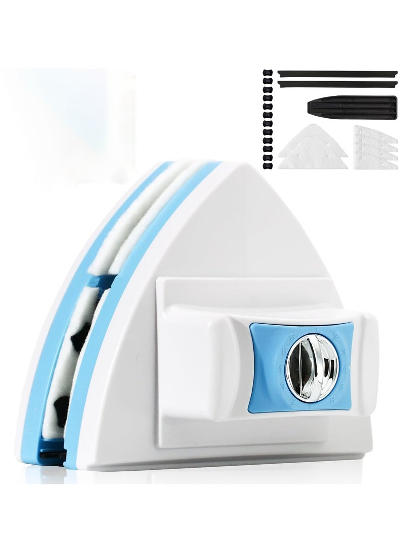 يلا جوي منظف نوافذ مغناطيسي مزدوج الجوانب، ممسحة نوافذ مغناطيسية مزدوجة قابلة للتعديل، أداة فرشاة تنظيف المعدات، مناسبة لسمك 2-25 مم من النوافذ الزجاجية الشاهقة والسيارات (أزرق) - Image 1