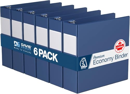 Davis Group Premium Economy 6-Pack 3-Ring Binders for School or Office, D-Ring Binders, 3 Inch, Royal Blue - Image 1