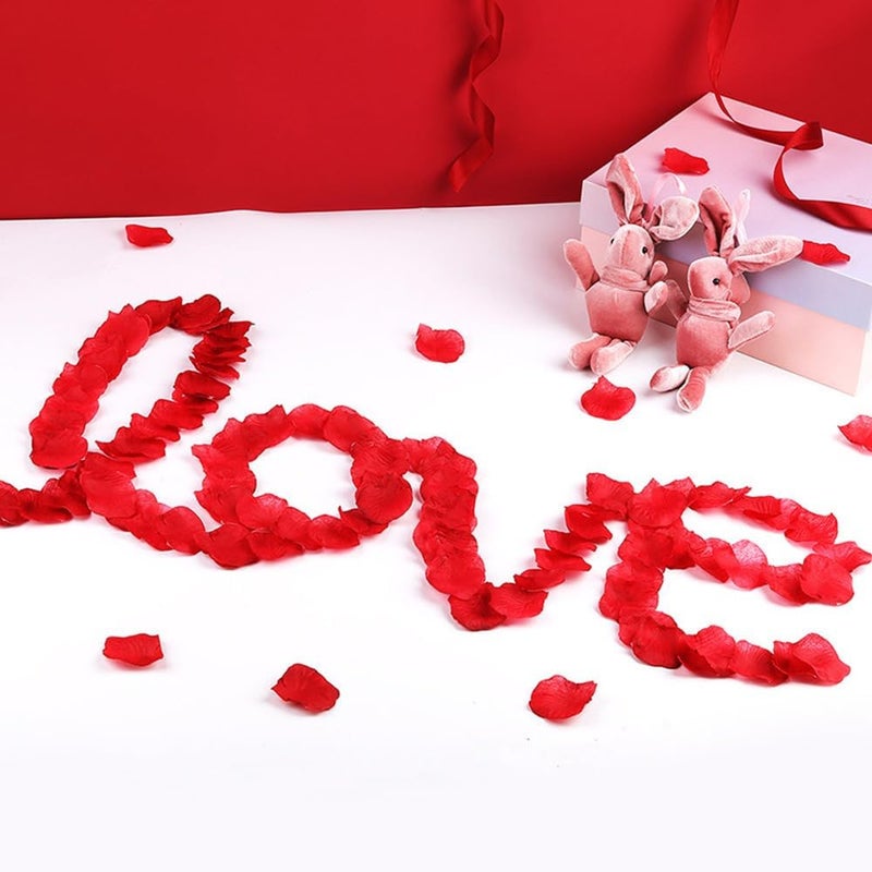 BetterJonny 3000 Pieces Artificial Rose Petals, Petals, Valentine's Day, Romantic Decoration, Rose Petals, Red Rose Petals, Artificial for Romantic Atmosphere, Wedding, Valentine's Day - Image 3