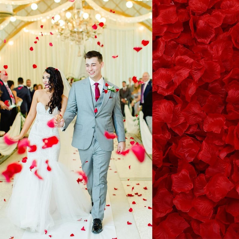 BetterJonny 3000 Pieces Artificial Rose Petals, Petals, Valentine's Day, Romantic Decoration, Rose Petals, Red Rose Petals, Artificial for Romantic Atmosphere, Wedding, Valentine's Day - Image 5