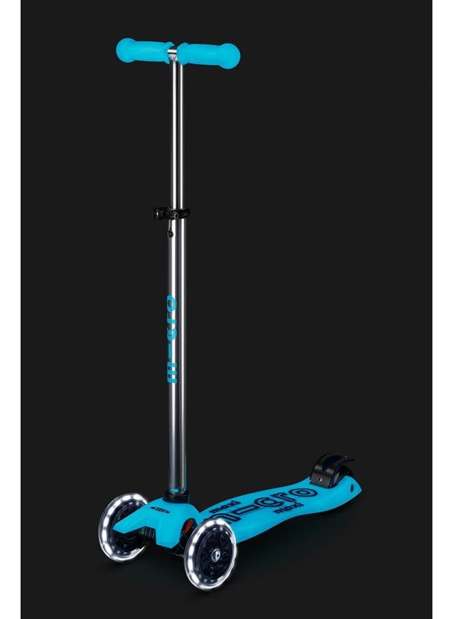 Micro Scooters | Maxi Micro Deluxe GLOW with T-Bar LED | Handlebar Adjustable | Lightweight | Boys & Girls | 5-12 years | Crystal Blue - Image 2