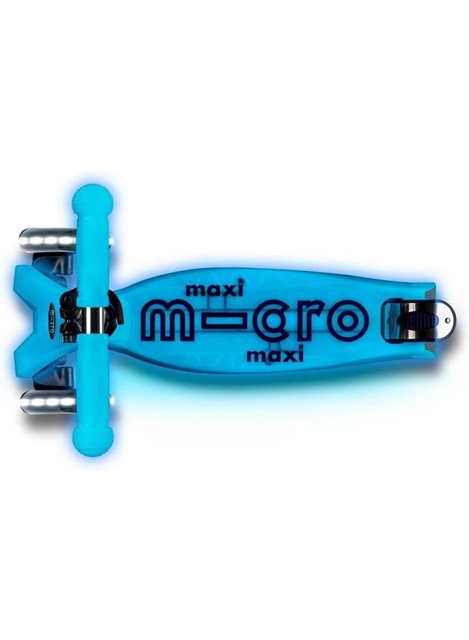 Micro Scooters | Maxi Micro Deluxe GLOW with T-Bar LED | Handlebar Adjustable | Lightweight | Boys & Girls | 5-12 years | Crystal Blue - Image 3