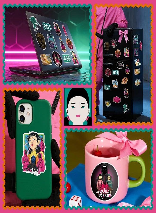 CoCube+ Officially Licensed Survival Game Stickers Pack - Waterproof Vinyl Stickers for Laptop, Water Bottle, Phone, Luggage - Cool Thriller TV Series Aesthetic Sticker for Teens, Adults, Fans, 25PCS - Image 3