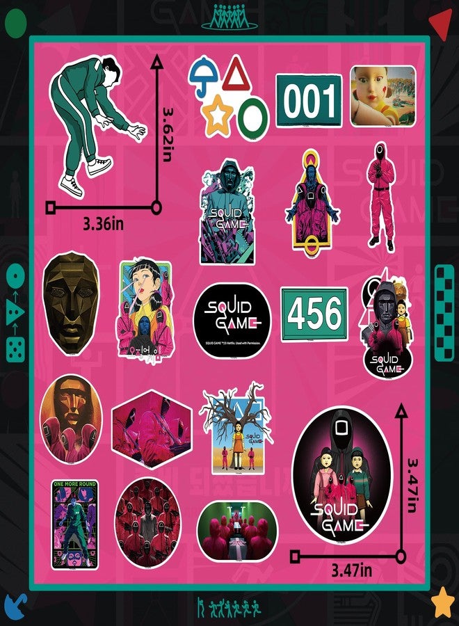 CoCube+ Officially Licensed Survival Game Stickers Pack - Waterproof Vinyl Stickers for Laptop, Water Bottle, Phone, Luggage - Cool Thriller TV Series Aesthetic Sticker for Teens, Adults, Fans, 25PCS - Image 4