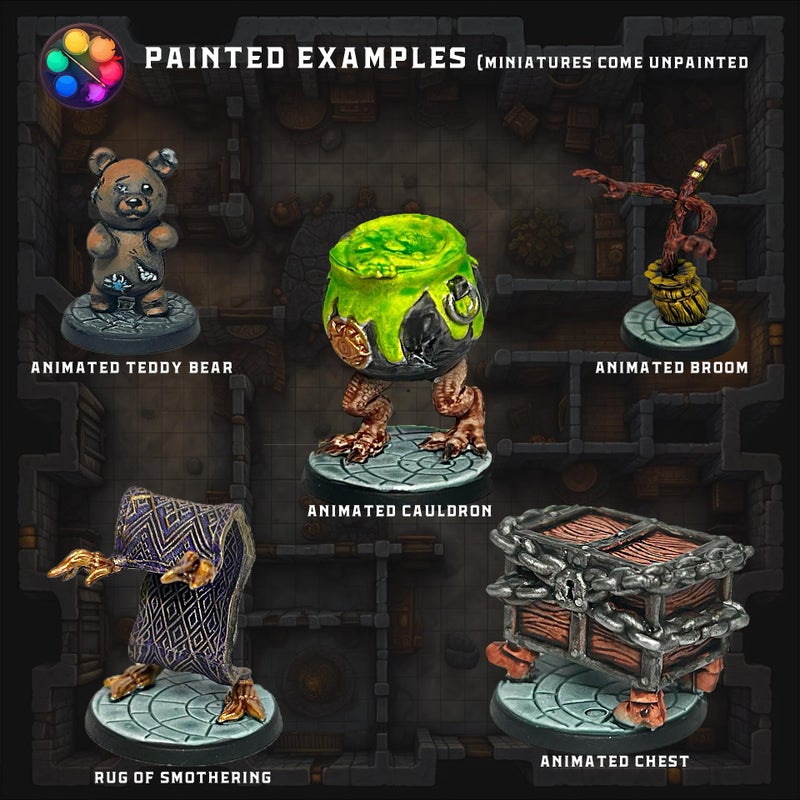 Wildspire 20 Enchanted Objects - Animated Objects for DND Miniatures 28-32mm Dungeons & Dragons Minis Bulk D&D Figures DND Minis Bulk Fantasy Spell Effects Tabletop Fantasy Game Miniature Accessories - Image 3