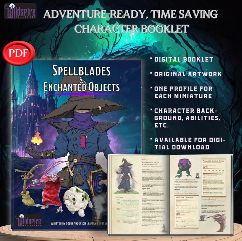 Wildspire 20 Enchanted Objects - Animated Objects for DND Miniatures 28-32mm Dungeons & Dragons Minis Bulk D&D Figures DND Minis Bulk Fantasy Spell Effects Tabletop Fantasy Game Miniature Accessories - Image 4