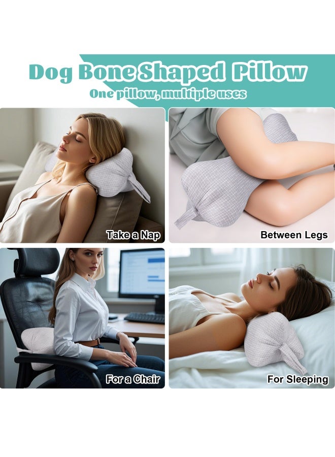 vocheer Neck & Cervical Pillows, Dog Bone Shaped Neck Pillow with Fixed Rope & Have Loops on End, for Chiropractic Lumbar Spine, for Car Bus Truck Driving Travel Comfort Head Rest Support - Image 3