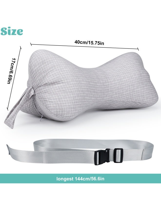 vocheer Neck & Cervical Pillows, Dog Bone Shaped Neck Pillow with Fixed Rope & Have Loops on End, for Chiropractic Lumbar Spine, for Car Bus Truck Driving Travel Comfort Head Rest Support - Image 4