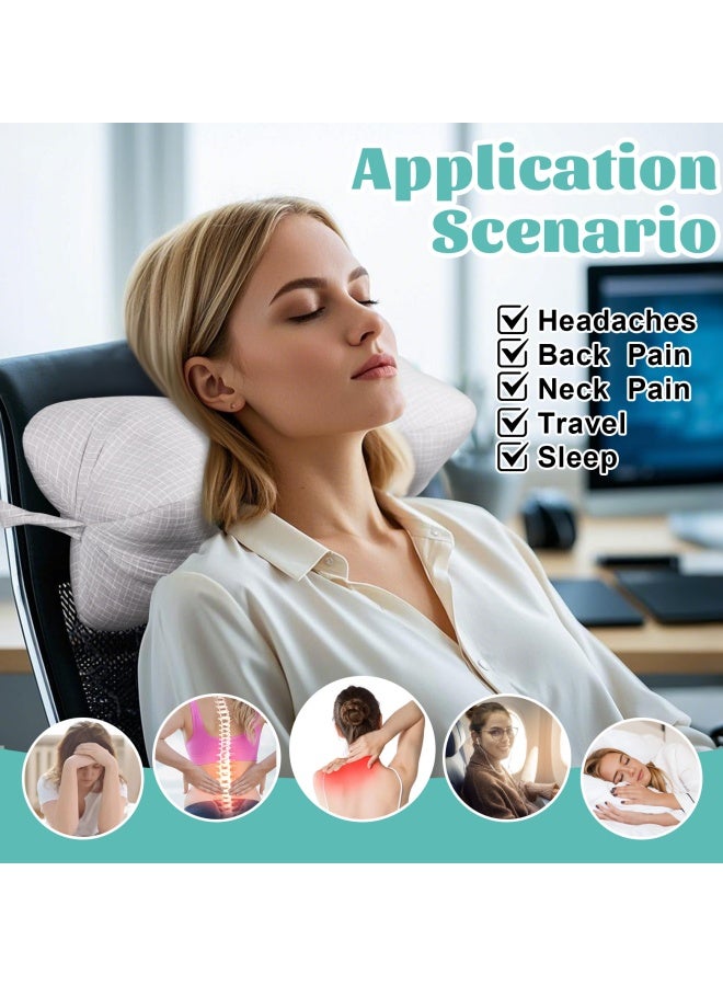 vocheer Neck & Cervical Pillows, Dog Bone Shaped Neck Pillow with Fixed Rope & Have Loops on End, for Chiropractic Lumbar Spine, for Car Bus Truck Driving Travel Comfort Head Rest Support - Image 2