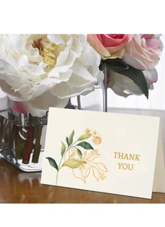 KASTWAVE 12 Thank You Cards, 6 Designs Gold Foil Green Plant Thank You Greeting Cards with Envelopes and Stickers, Suitable for Wedding, Graduation Ceremony, Children, Birthday, Welcome Baby Party, Memorial, E  - Image 4