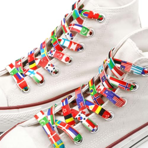 DANHUA Colorful Flat Shoe Laces: 2 Pair 71Inch National Flag Printed Shoelaces for Sneakers - Image 3
