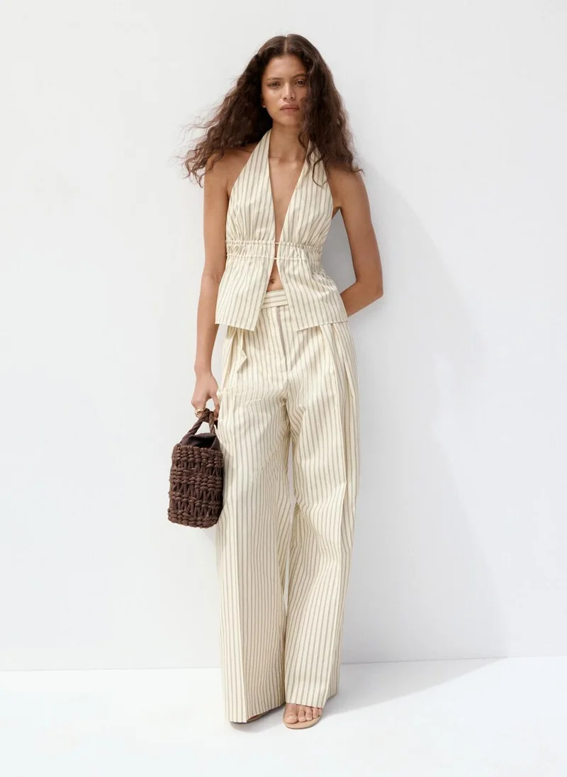 مانجو Chalk-stripe straight pants