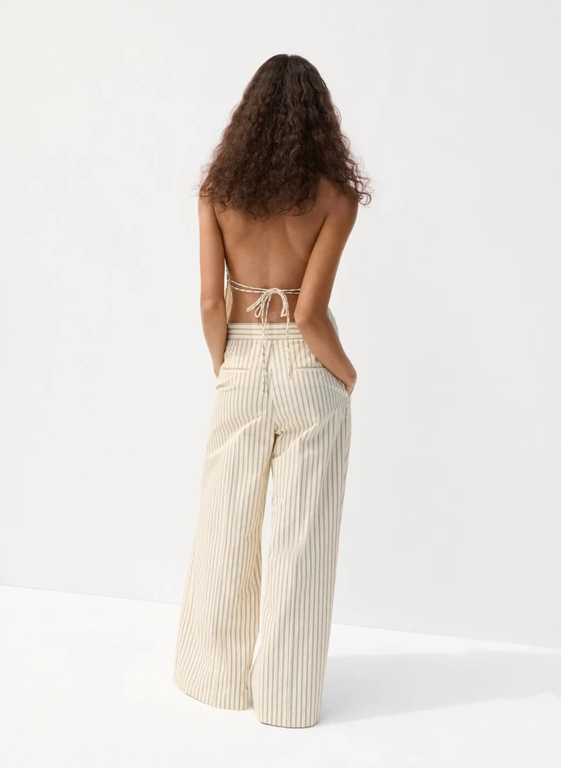 مانجو Chalk-stripe straight pants