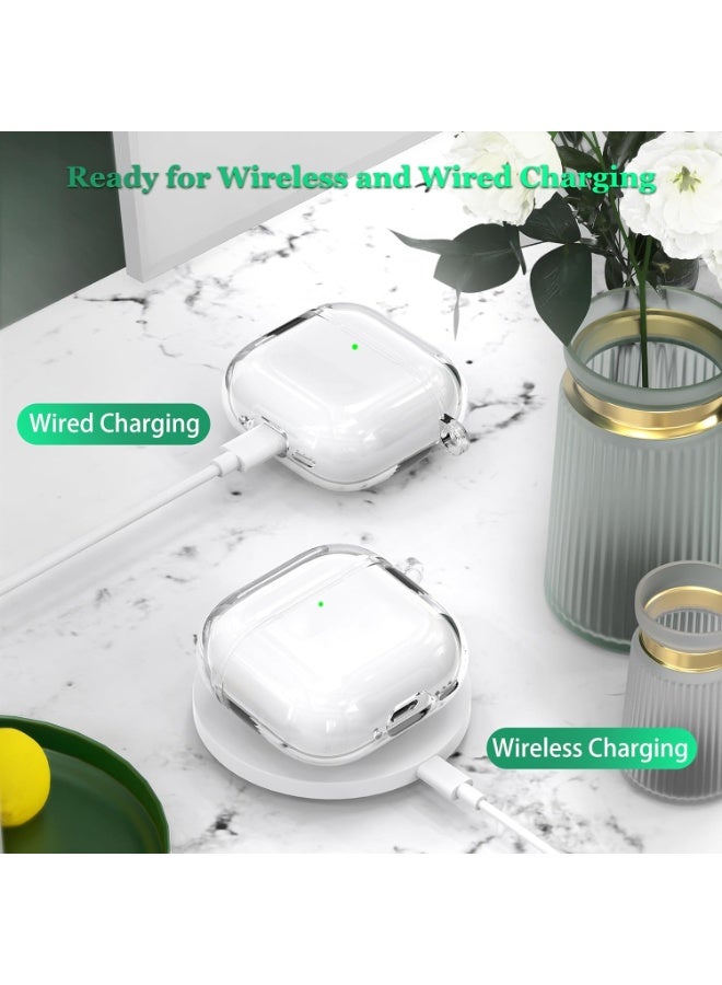 Clear Soft TPU Case for AirPods 4th Generation (2024) – Anti-Yellowing Protective Cover with Lanyard, [Front LED Visible], Shockproof Slim Case Compatible with Wireless Charging - Image 3