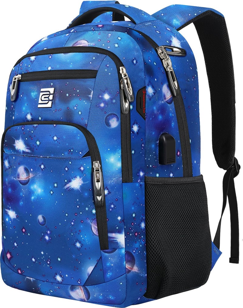 Volher Laptop Backpack,Business Travel Anti Theft Slim Durable Laptops Backpack with USB Charging Port,Water Resistant College Computer Bag for Women & Men Fits 15.6 Inch Laptop and Notebook-Dreamy Blue - Image 1