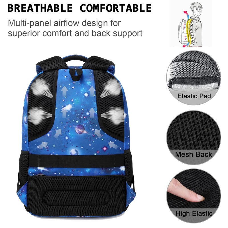 Volher Laptop Backpack,Business Travel Anti Theft Slim Durable Laptops Backpack with USB Charging Port,Water Resistant College Computer Bag for Women & Men Fits 15.6 Inch Laptop and Notebook-Dreamy Blue - Image 5