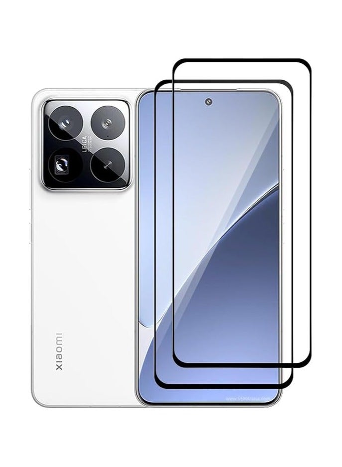 【2 Pack】 Tempered Glass Compatible with Xiaomi 15 Pro Screen Protector, Premium 3D Curved Edge Guard Film, Edge to Edge Full Screen Cover, Work with Most Cases  - Image 1