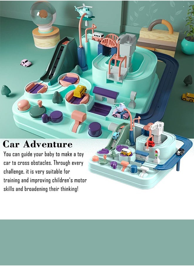 BAYBEE BAYBEE Adventure Race Track Car Toy, Big Race Tracks Car Toy Set for Kids, City Rescue Rail Car Race Track Interactive Learning for Toddler Infants, Educational Gift for Boys Girls age 3 4 5 6+ Years  - Image 2
