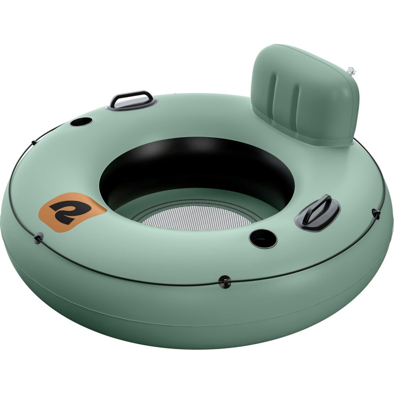 Retrospec Siesta Float 48" Inflatable River Tube | Heavy-Duty Water Float w/Backrest & Cup Holders | 300 lbs | Repair Kit | Pool, Lake & River - Image 1