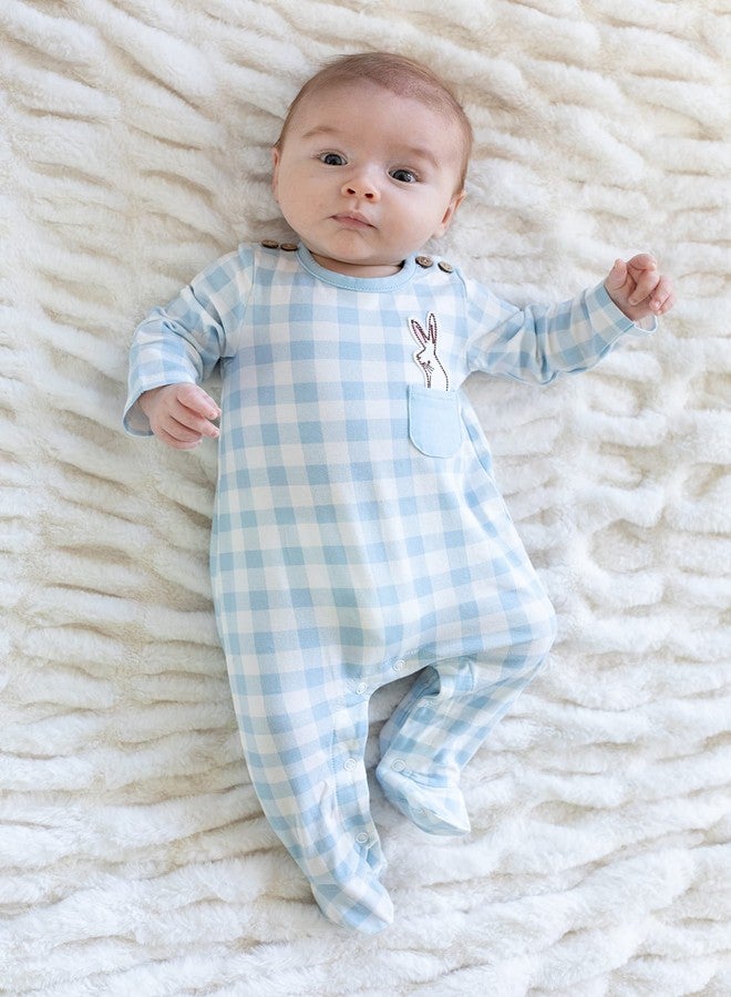 Mud Pie Baby Boy's Bunny Pocket Sleeper, Blue, 6-9 Months - Image 4