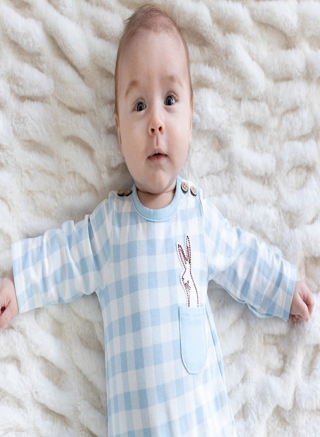 Mud Pie Baby Boy's Bunny Pocket Sleeper, Blue, 6-9 Months - Image 5