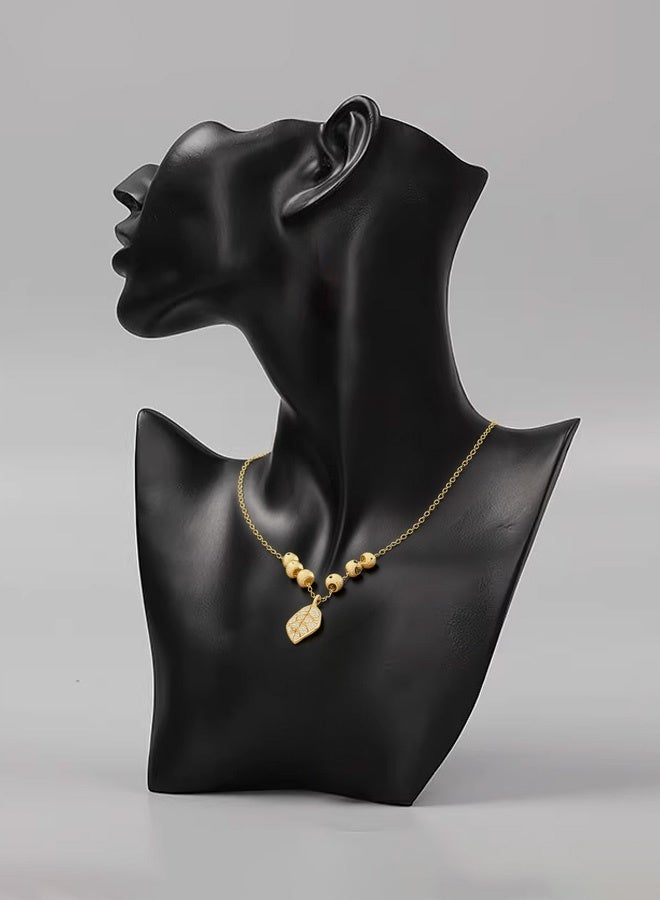 Hilyagems Elegant necklace with a gold leaf pendant  - Image 3