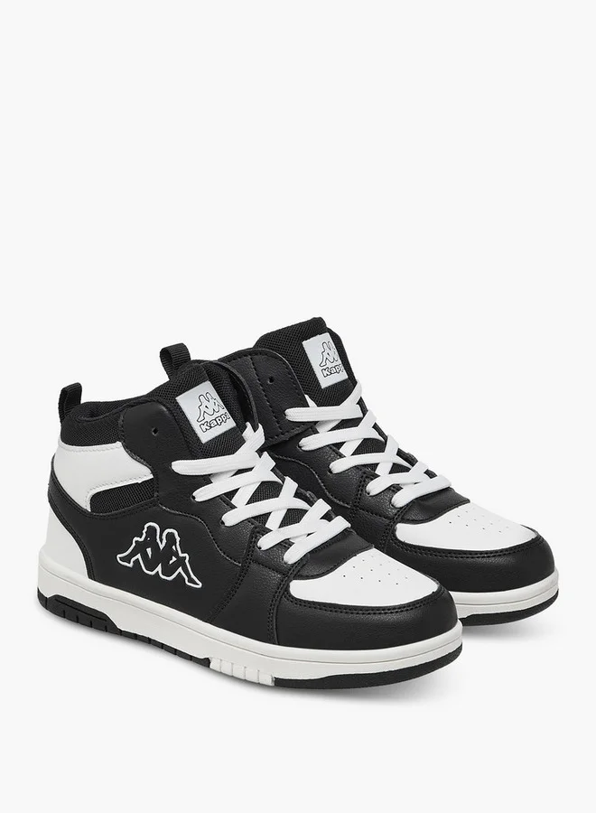 Kappa Boys' Panelled High Top Lace-Up Sneakers with Pull Tabs