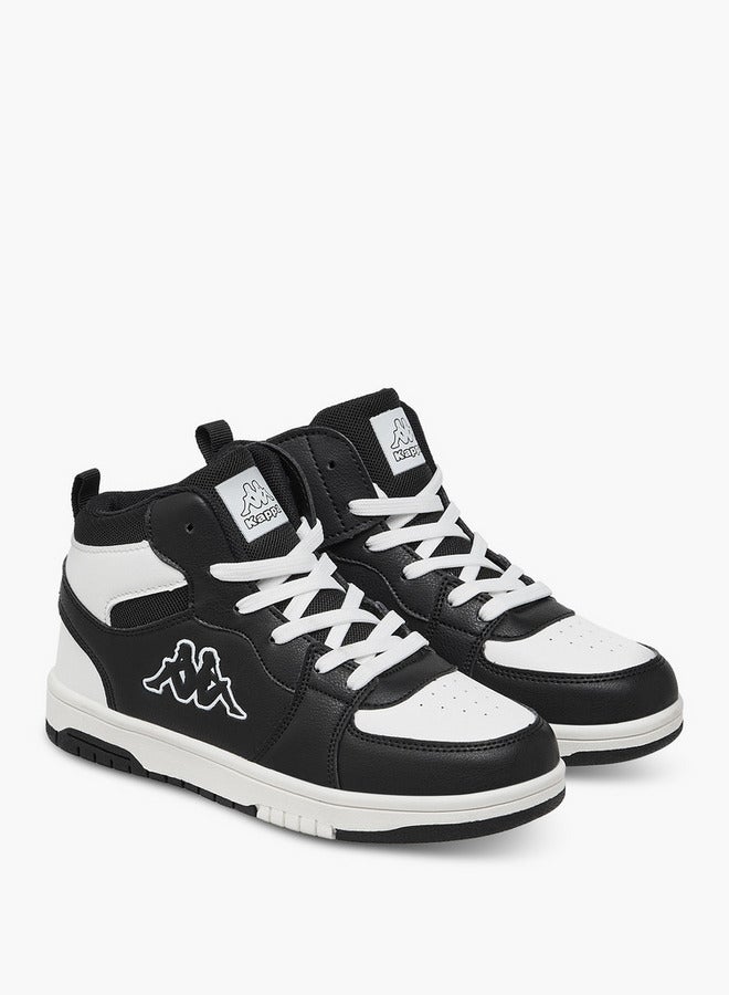 Kappa Boys' Panelled High Top Lace-Up Sneakers with Pull Tabs - Image 1