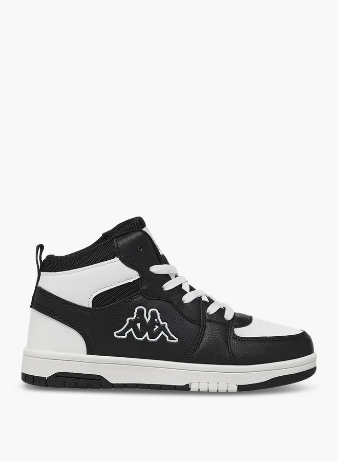 Kappa Boys' Panelled High Top Lace-Up Sneakers with Pull Tabs