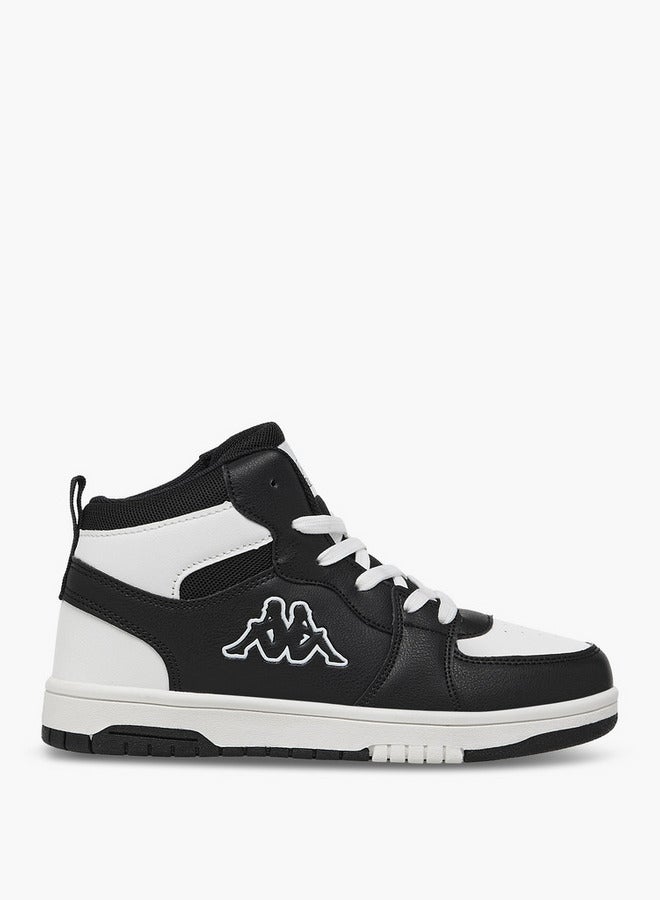 Kappa Boys' Panelled High Top Lace-Up Sneakers with Pull Tabs - Image 3