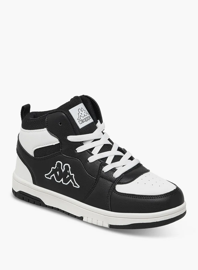 Kappa Boys' Panelled High Top Lace-Up Sneakers with Pull Tabs