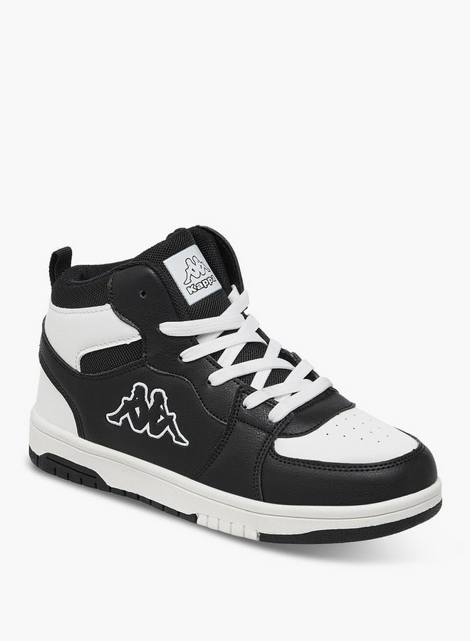 Kappa Boys' Panelled High Top Lace-Up Sneakers with Pull Tabs - Image 2