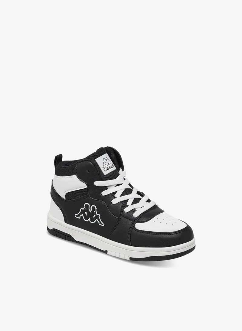 Kappa Boys' Panelled High Top Lace-Up Sneakers with Pull Tabs
