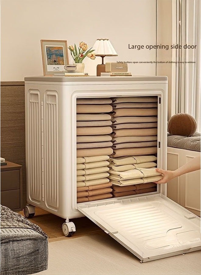 LEDIN Rolling Laundry Hamper with Lid, Large Capacity Clothes Hampers for Laundry, Plastic Collapsible Laundry Baskets with Wheels and Lid, Install-Free & Easy to Transport to Laundry Room - Image 2