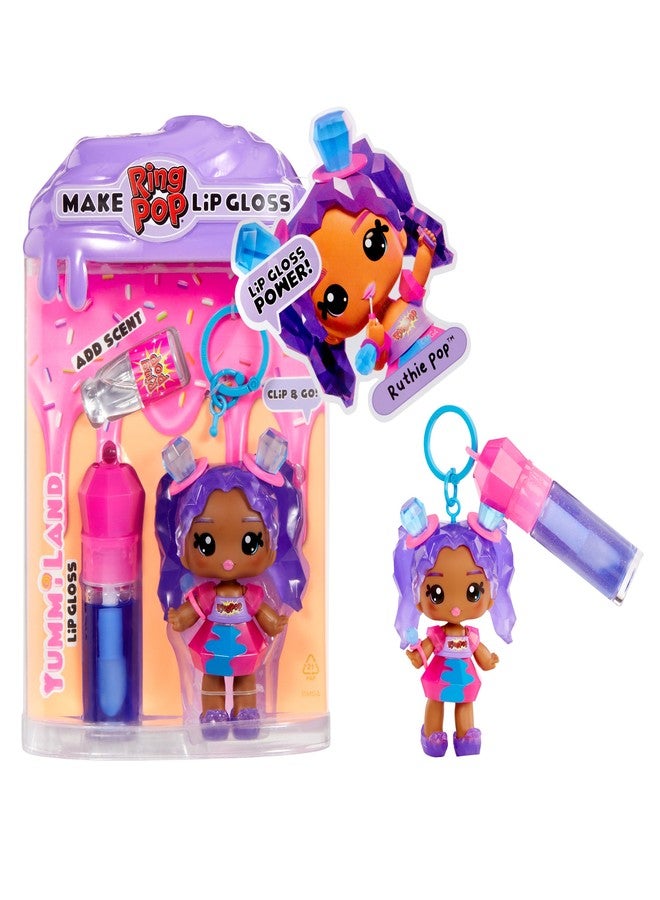 Yummiland x Licensed Sweets Lip Gloss Doll: Ring Pop Includes DIY Lip Gloss + Removable Keychain, Cosmetic Play, Collectible, Ages 4+ - Image 2