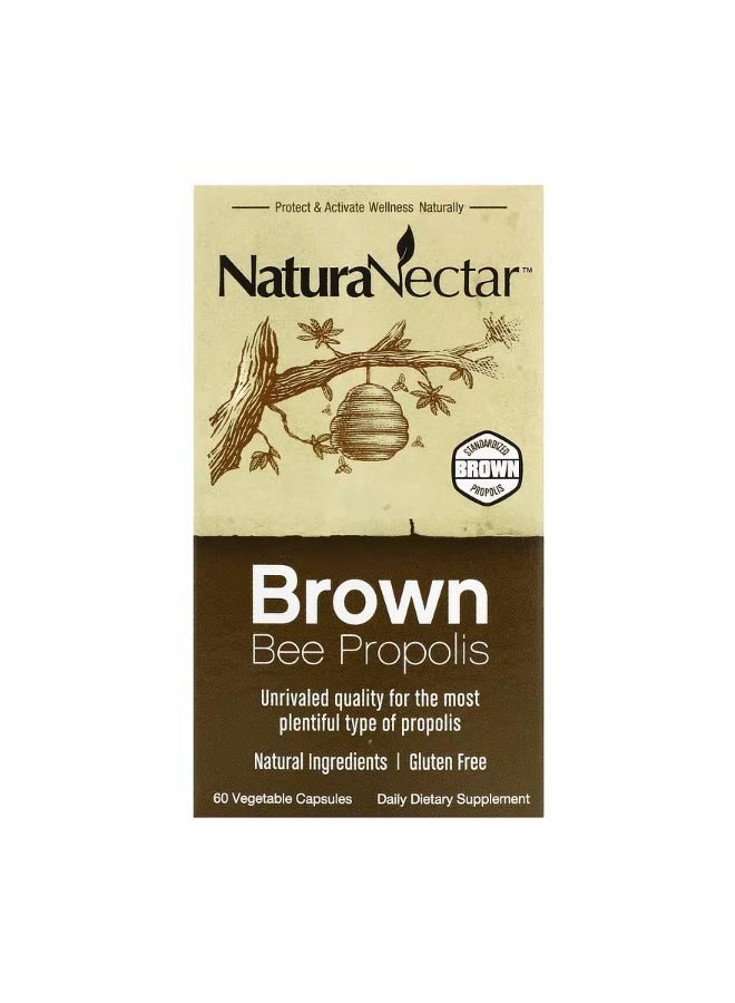 NaturaNectar Brown Bee Propolis 60 Vegetable Capsules  - Image 1