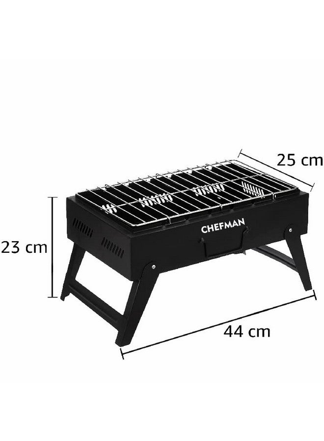 Chefman Premium Barbeque Grill with 6 Skewers Coal-Base Gardening Barbeque (Black) - Image 2