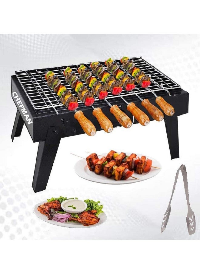 Chefman Premium Barbeque Grill with 6 Skewers Coal-Base Gardening Barbeque (Black) - Image 1