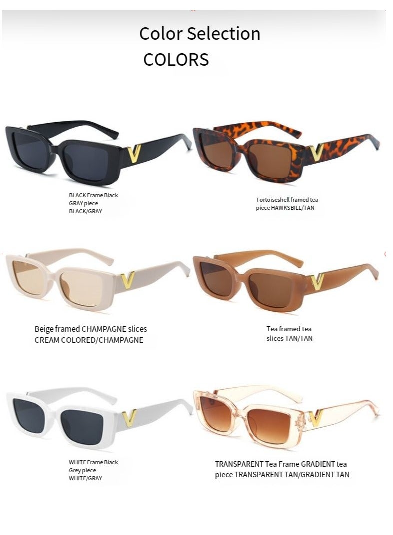 general Women's and men's small rectangular sunglasses retro fashion Y2K rectangular sunglasses small frame Korean sunglasses - Image 4