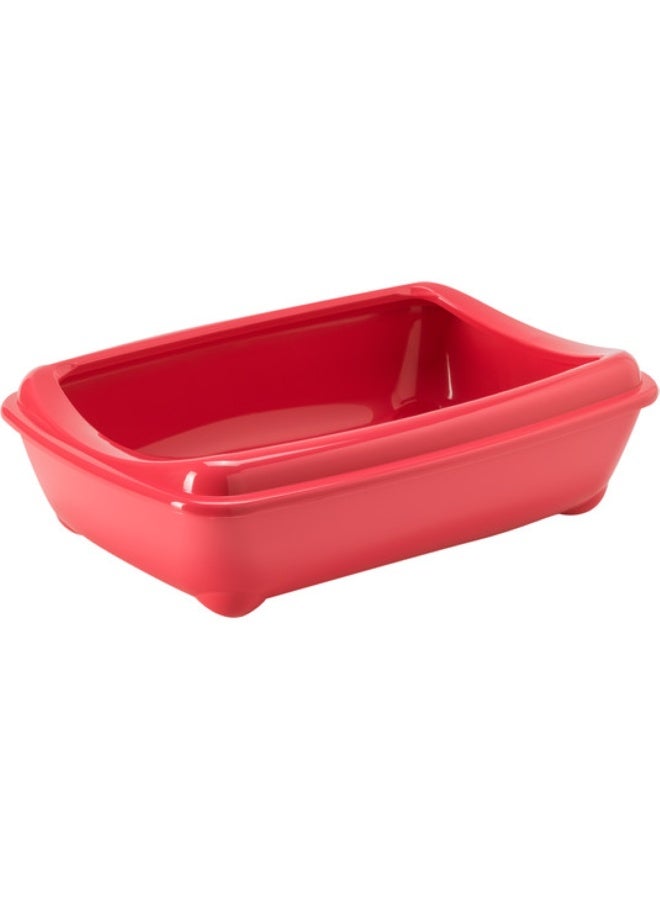 Moderna Arist-O-Tray-Cat Litter Tray 43 x 30.9 x 12.3 cm (With Rim)-Spicy Coral