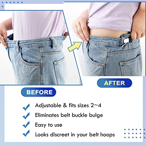 Eurzom 6 Pcs Pant Waist Tightener Waist Cinch Clip Belt Adjustable Elastic Sandal Straps Pant Clip Women Men(Black, White, Dark Blue) - Image 2