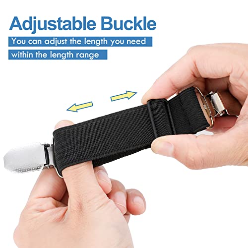 Eurzom 6 Pcs Pant Waist Tightener Waist Cinch Clip Belt Adjustable Elastic Sandal Straps Pant Clip Women Men(Black, White, Dark Blue) - Image 5