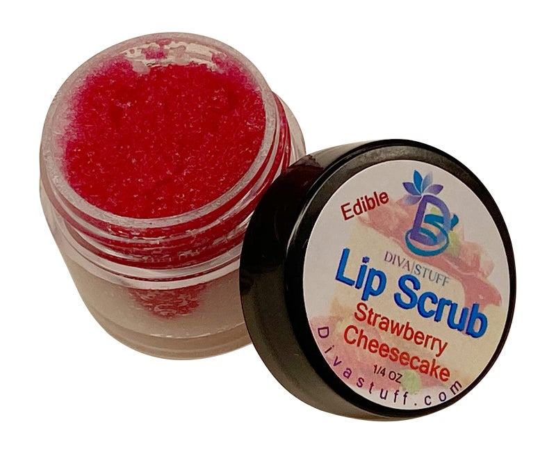 Diva Stuff Ultra Hydrating Lip Scrub for Soft Lips Gentle Exfoliation Moisturizer Conditioner oz Made in the USA Strawberry Cheesecake